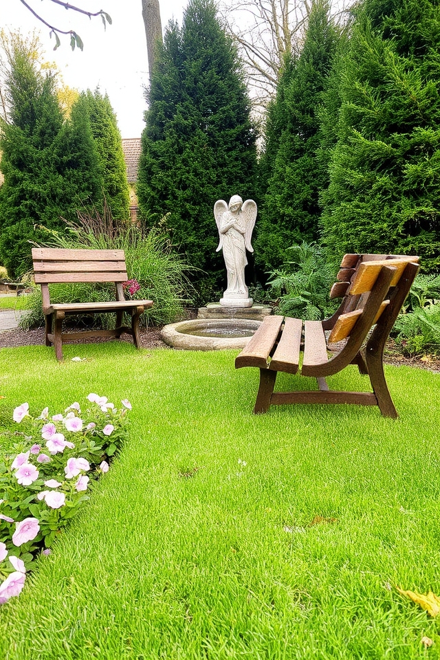 serene reflection seating area