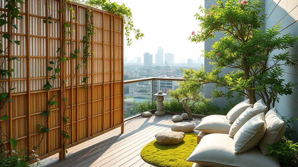 serene rooftop garden privacy
