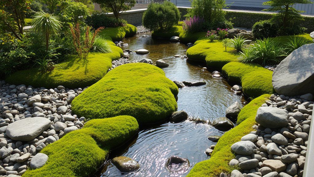 serene rooftop waterway design