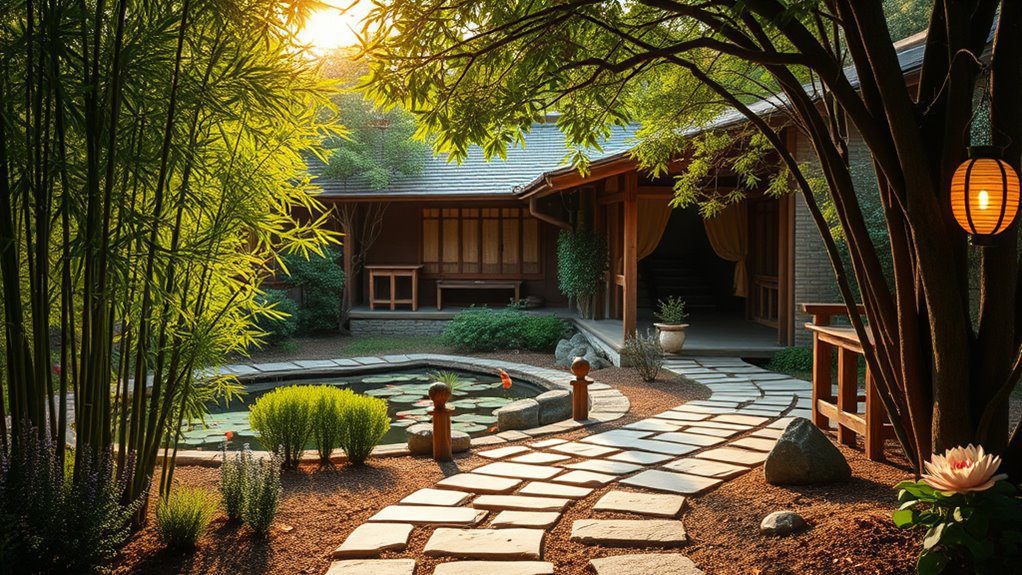 serene tea garden design