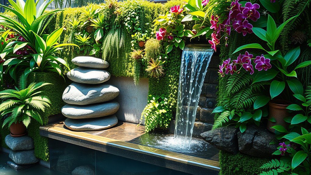 serene vertical water feature