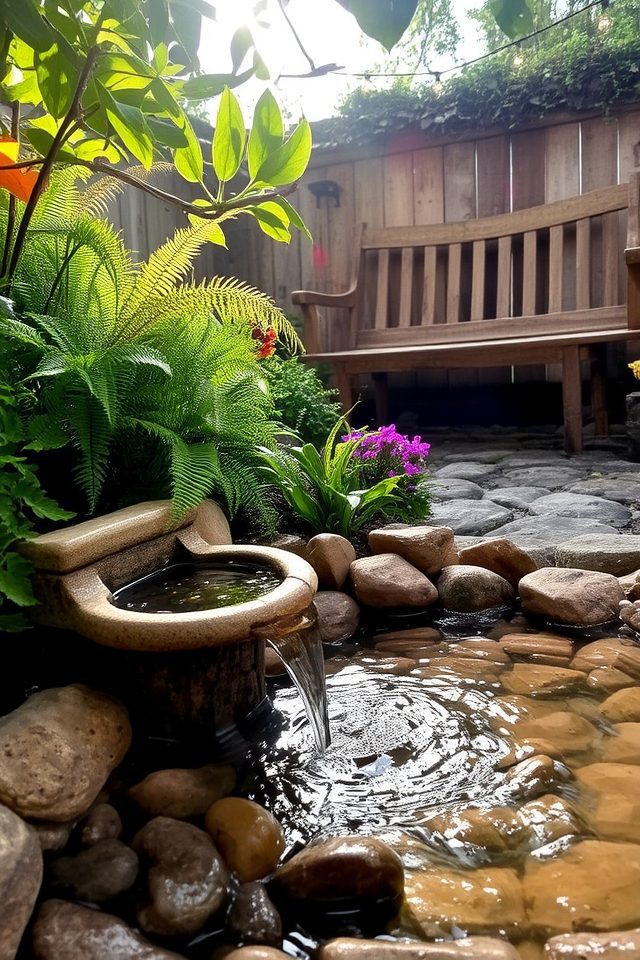 serene water feature retreat
