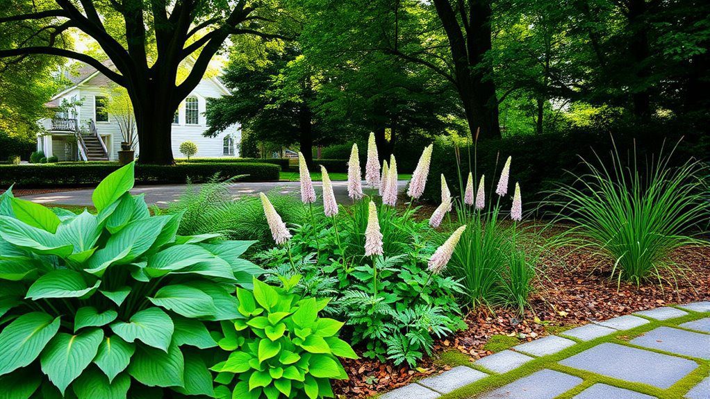 shade friendly driveway landscaping options