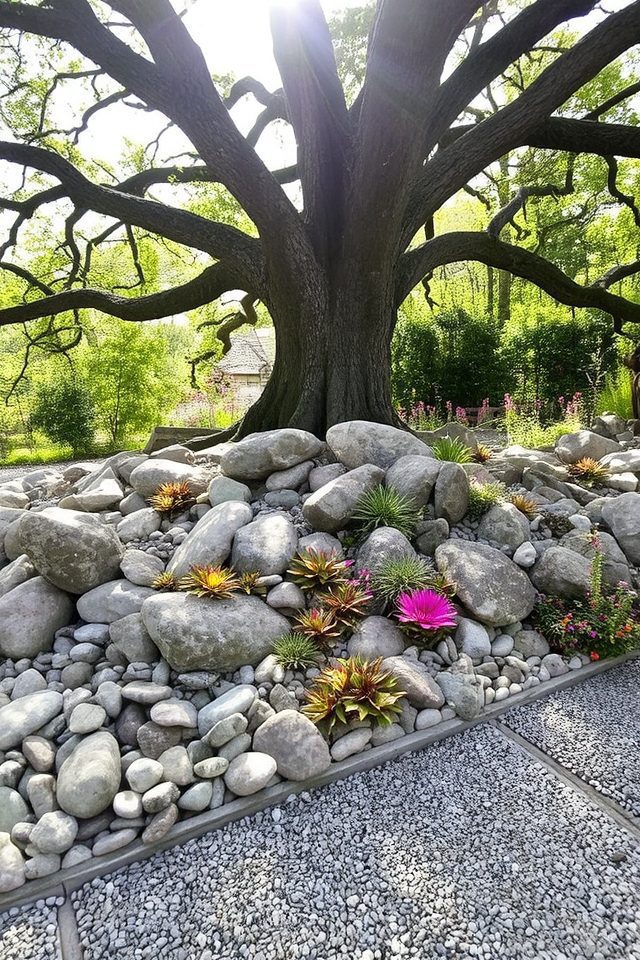 shade loving rock garden design