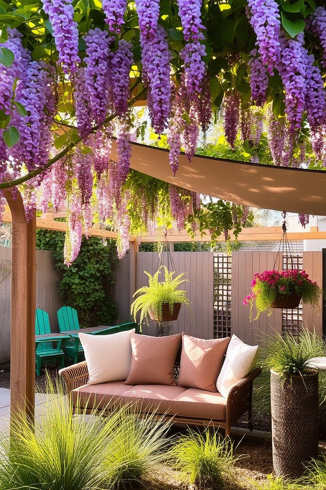 shade structures with greenery