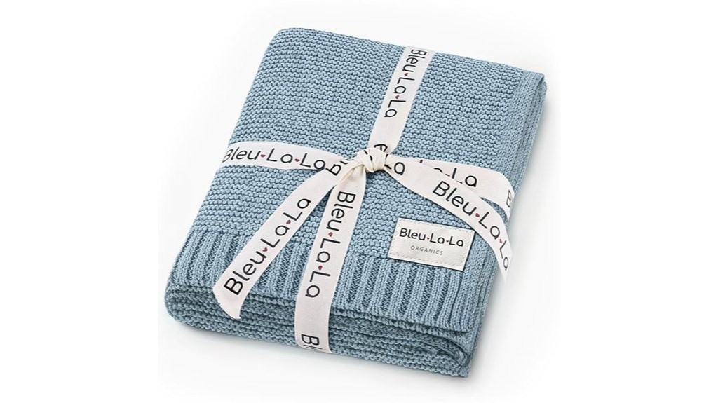 sky blue organic blanket