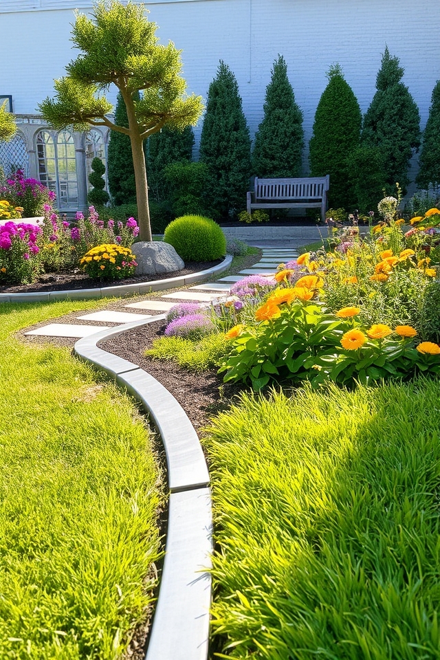 sleek durable metal edging