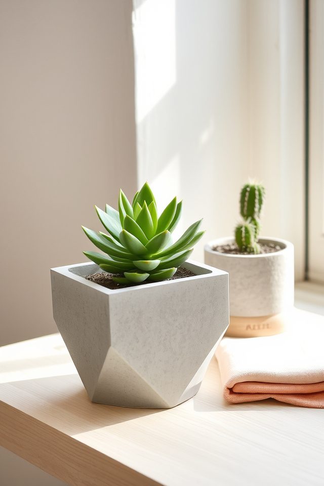 sleek modern minimalistic planters