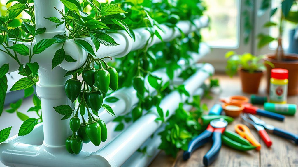 soil less jalapeno growing system