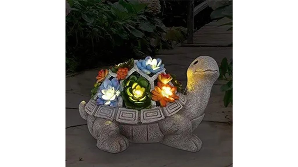 solar garden turtle statue