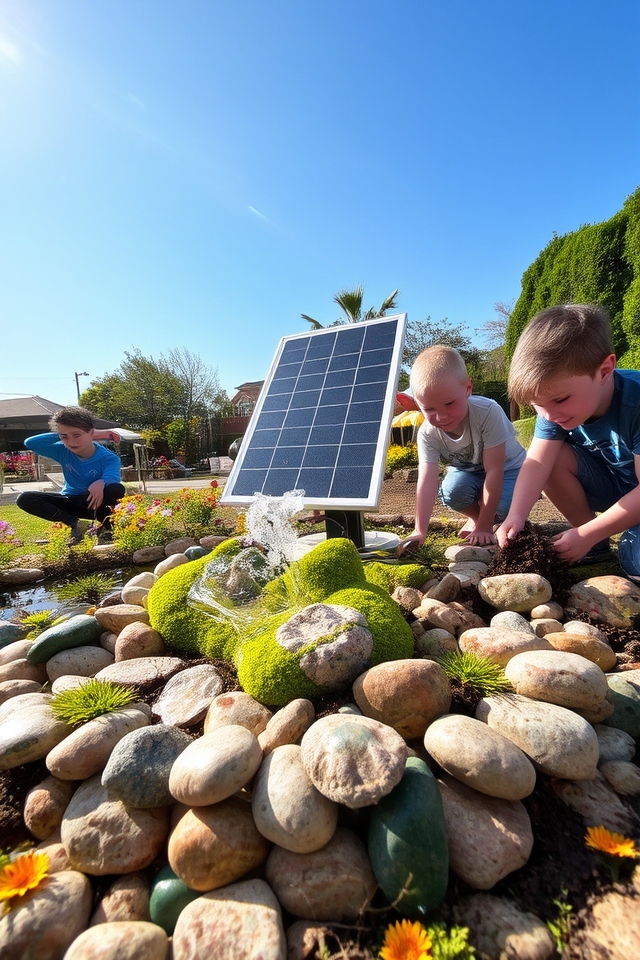 solar garden water feature