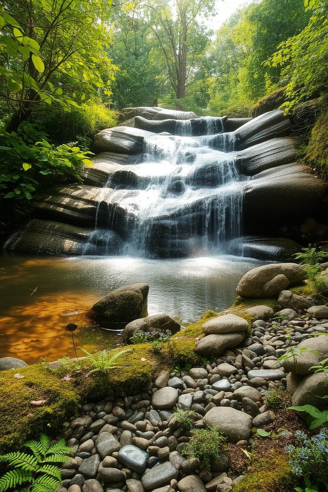 soothing cascading water features