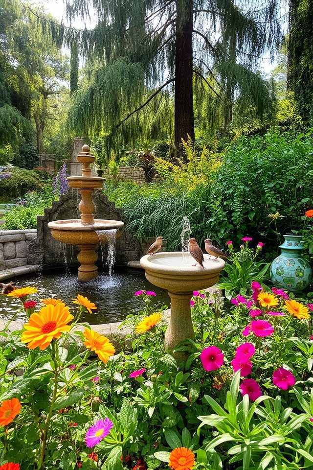 soothing outdoor water feature