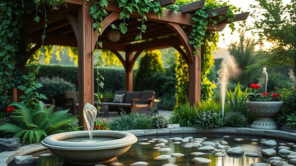 soothing water feature ambiance