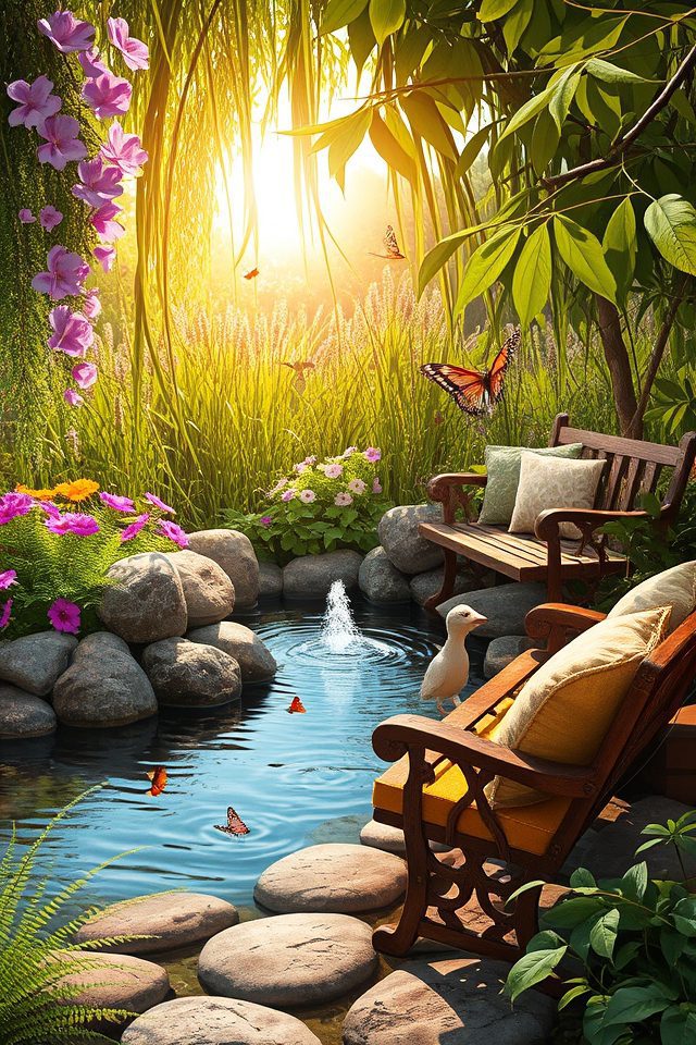 soothing water garden sanctuary