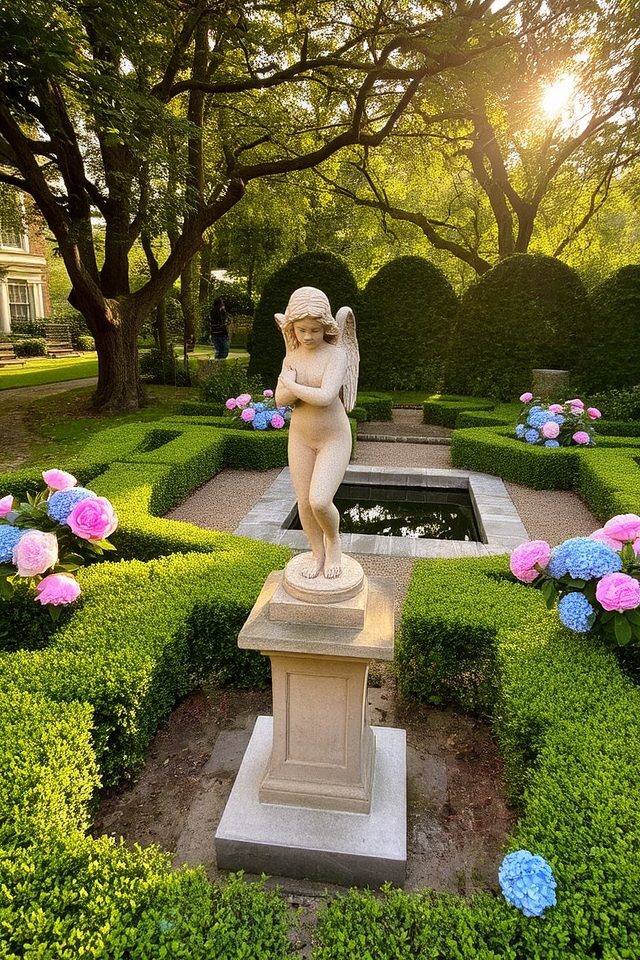 sophisticated garden sculpture focal points