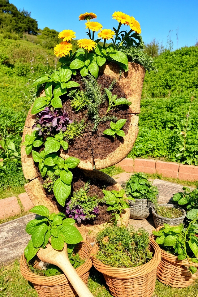 space efficient herb spiral garden