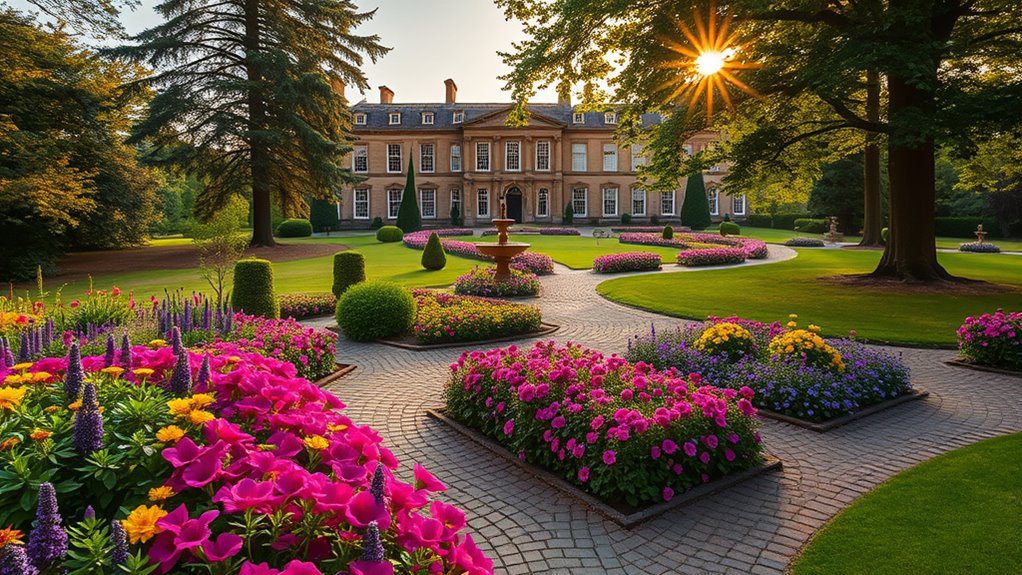 stately home garden beauty