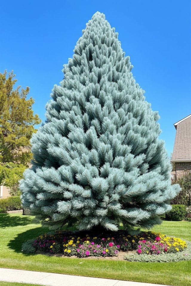 striking silvery blue conifer