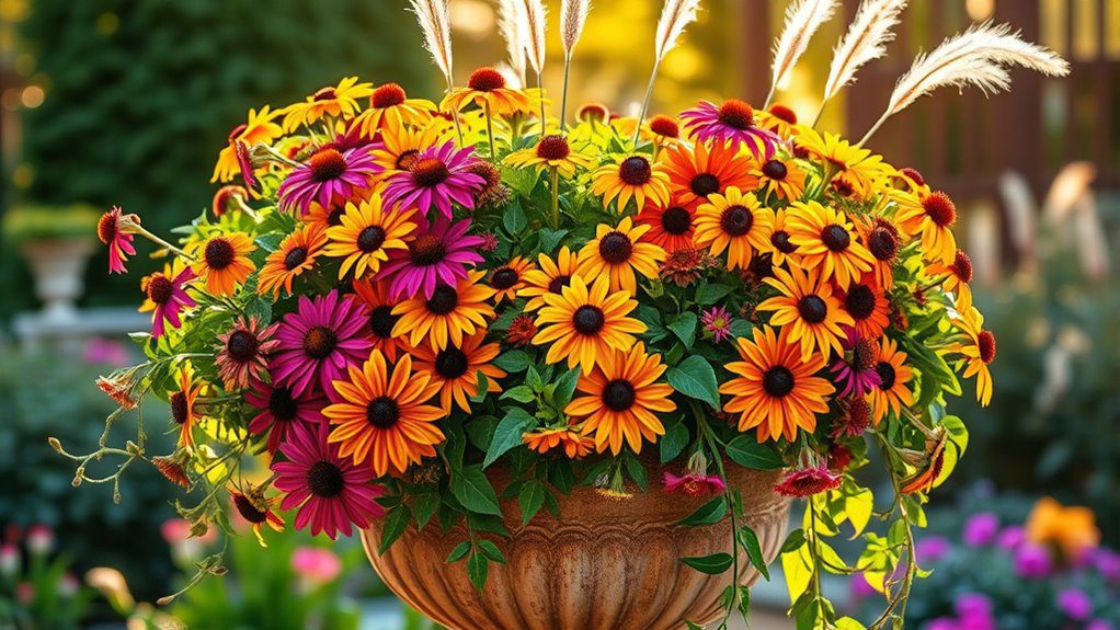 stunning colorful perennial arrangements