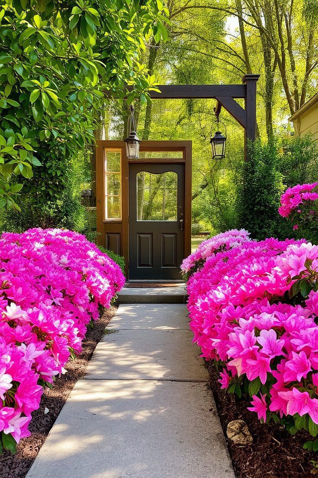 stunning vibrant azaleas enhance curb appeal