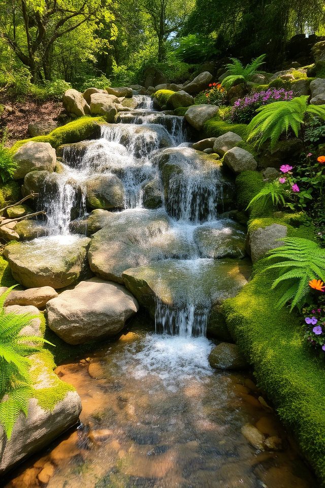 stunning waterfall landscape feature
