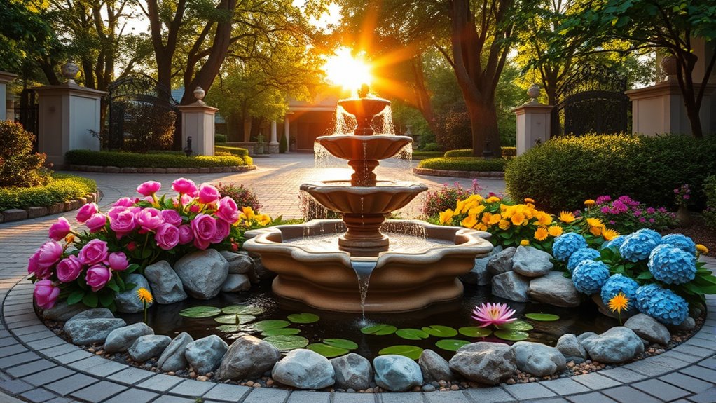 stylish driveway water features