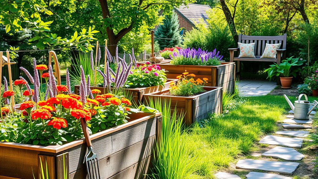 stylish elevated garden beds