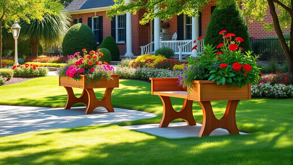 stylish functional benches planters