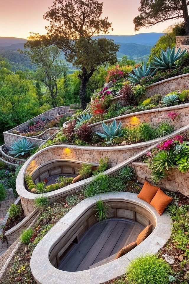 stylish functional landscape walls