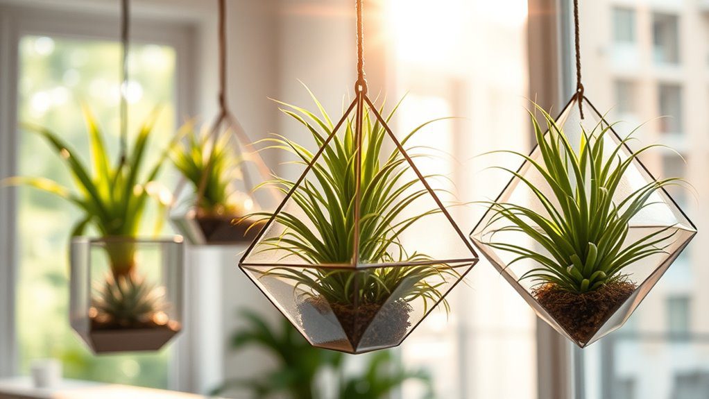 stylish geometric air plant displays