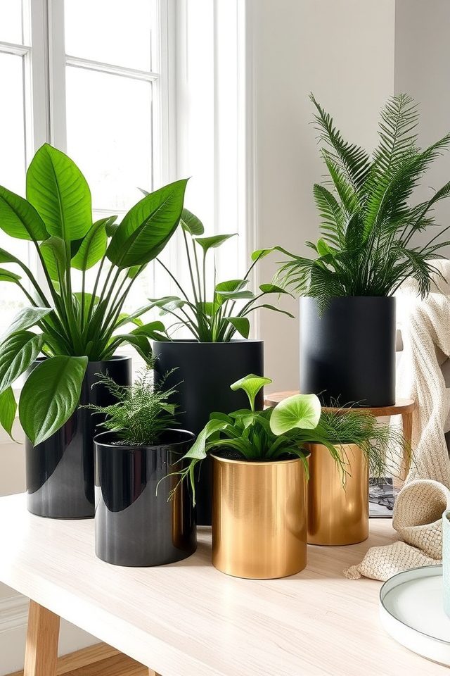 stylish indoor metal planters