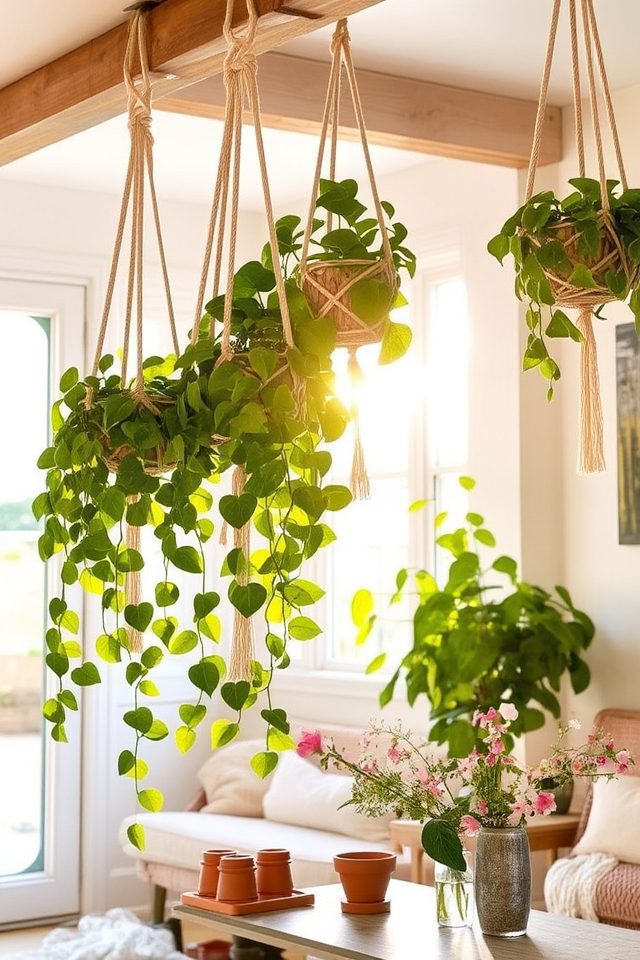 stylish indoor plant display