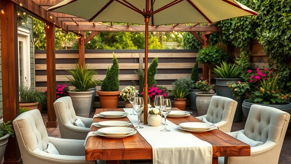 stylish outdoor dining space