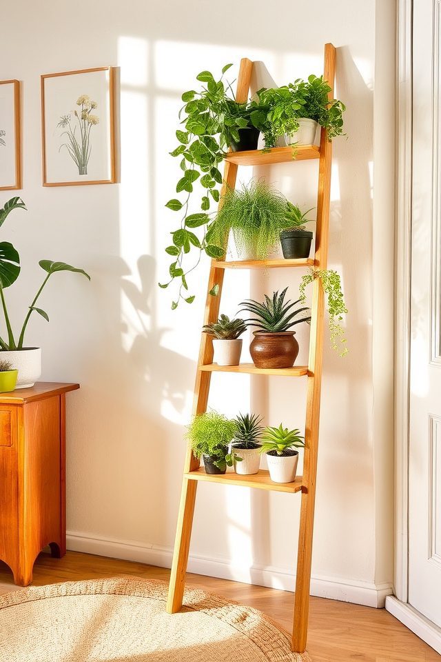 stylish tiered plant display