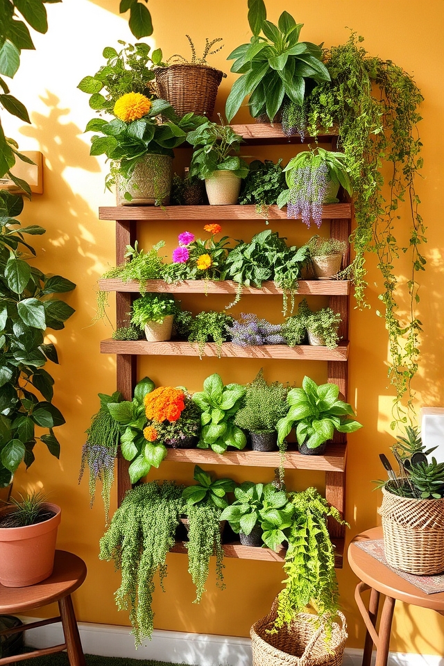 stylish vertical garden shelving