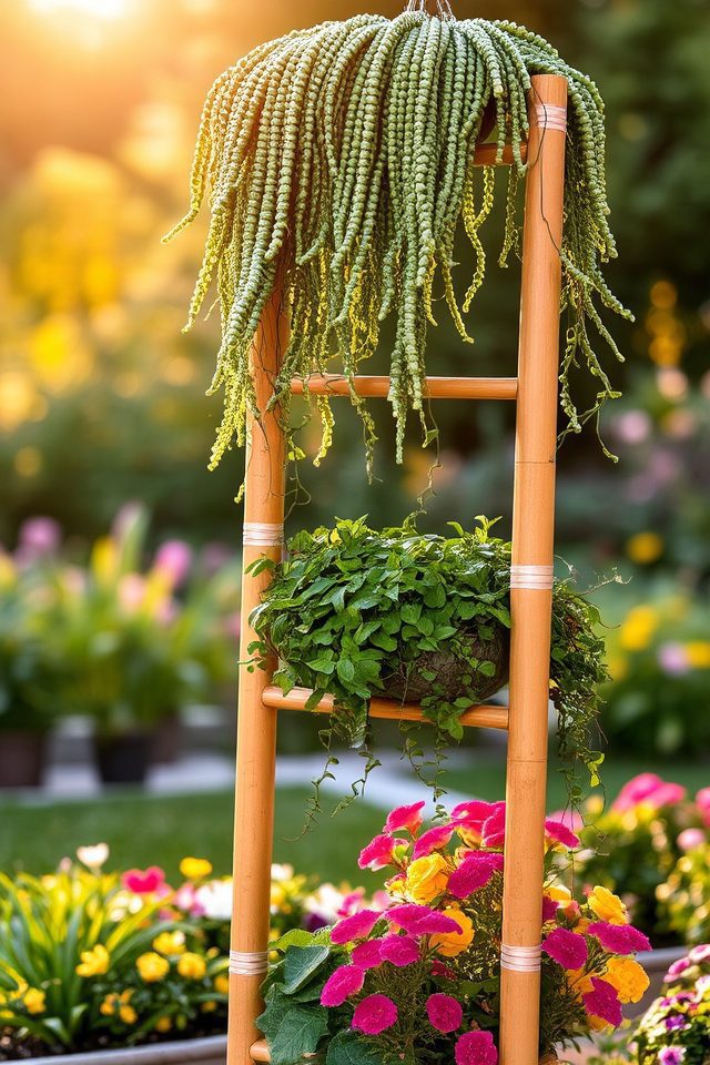 stylish vertical plant display