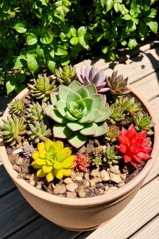 succulent garden pot display