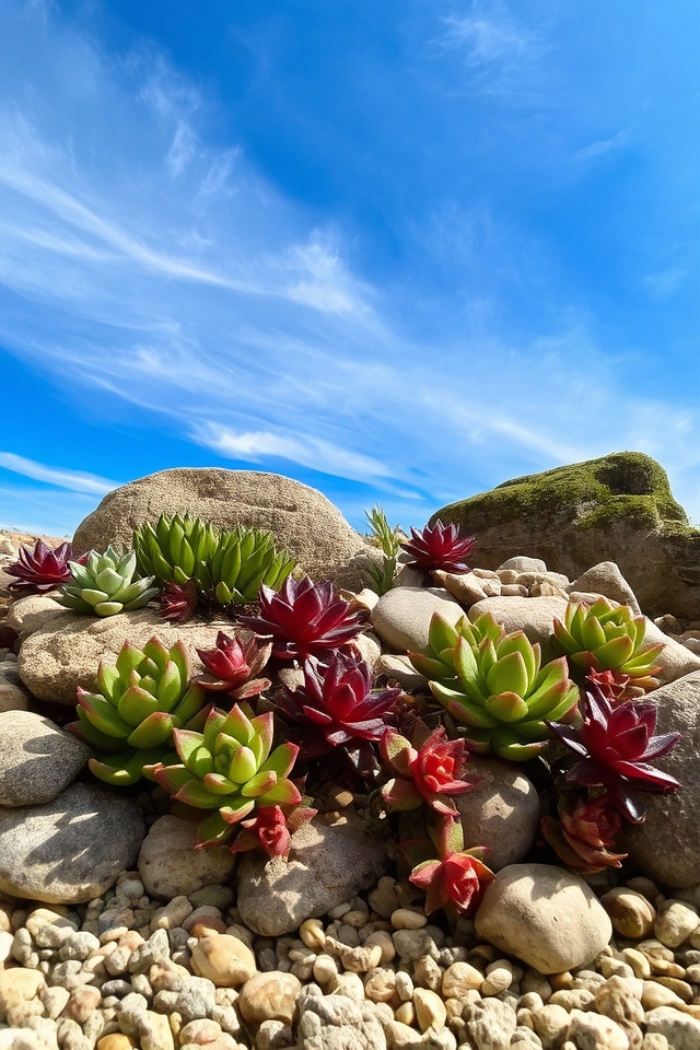 succulent rockery for xeriscaping