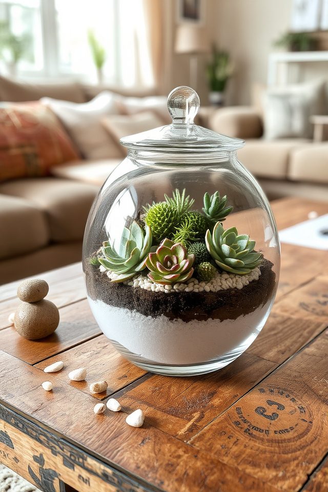 succulent terrarium home decor