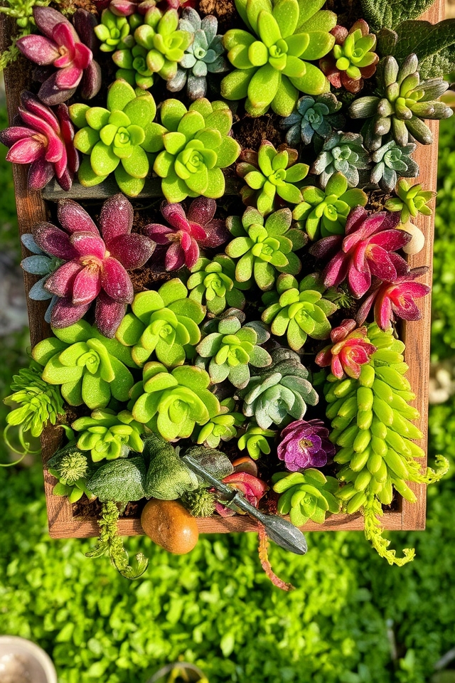 succulent vertical garden creation