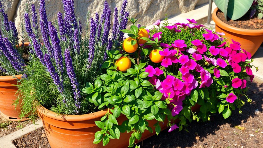 sun loving herb planter display