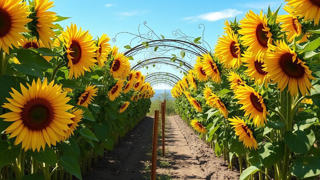 sunflower garden archways creation