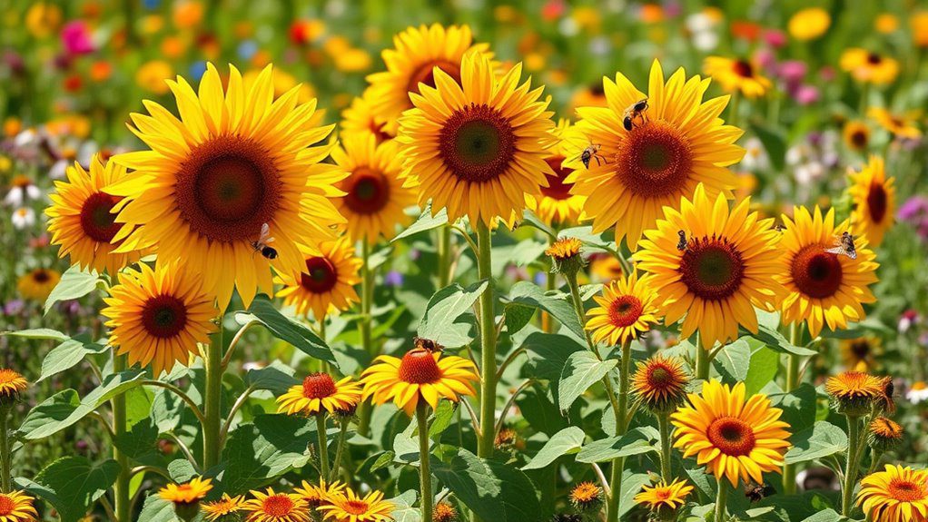 sunflowers attract beneficial pollinators