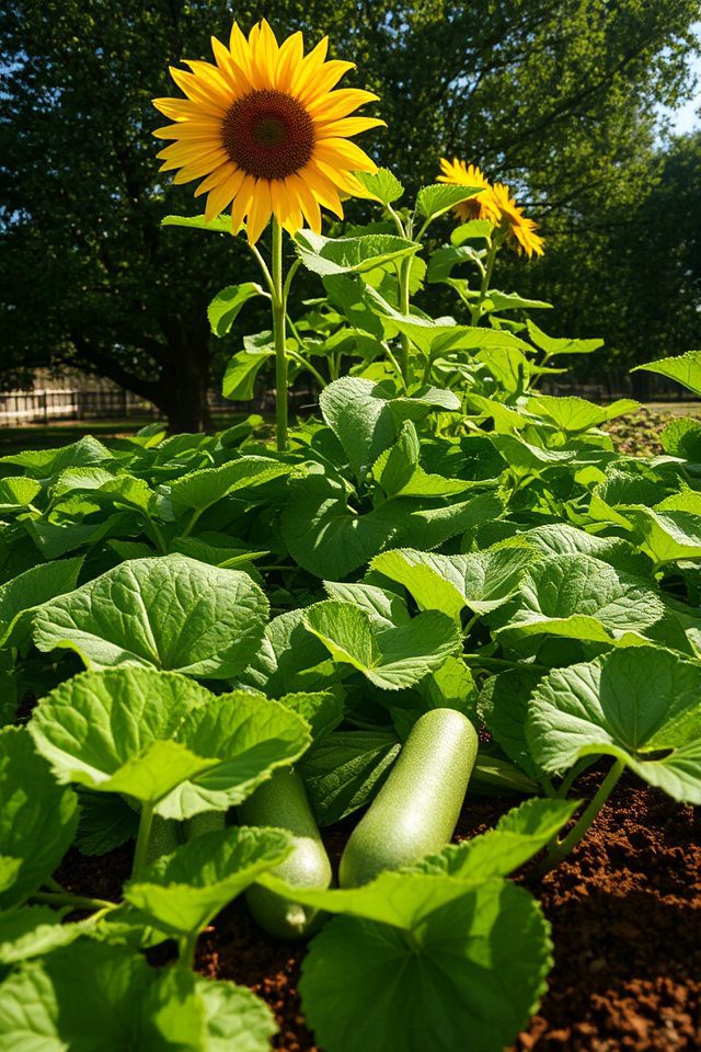 sunlit shade for zucchinis