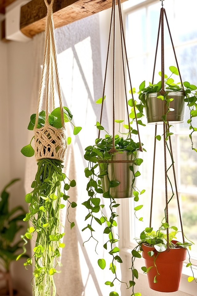 suspended planters for vines