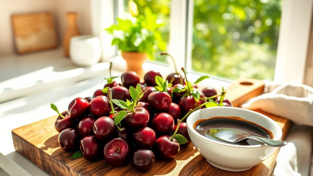 sweet juicy summer cherries