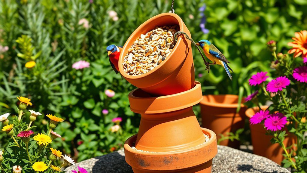 terracotta bird feeder craft