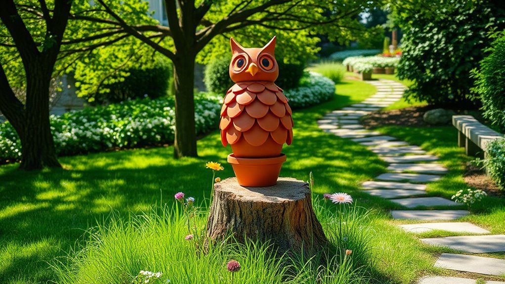 terracotta pot outdoor sculptures