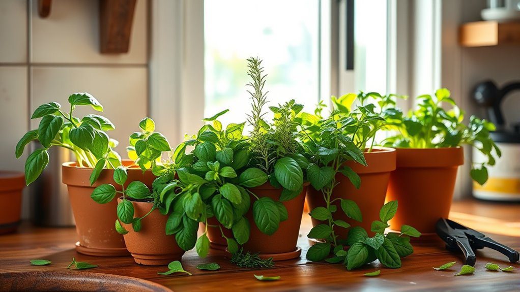 terracotta pots for herbs
